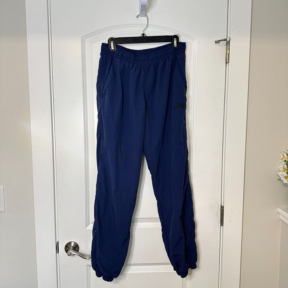 Vintage Niki SB Windbreaker Track Pants Mens Medium Navy Blue Mesh Lined Y2K - Picture 2 of 13